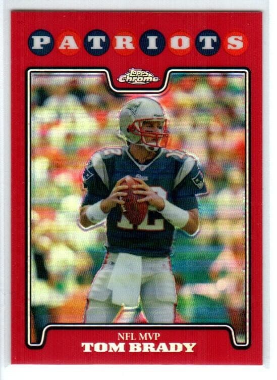 2008 Topps Chrome Football Red Refractor Tom Brady TC163 23/25