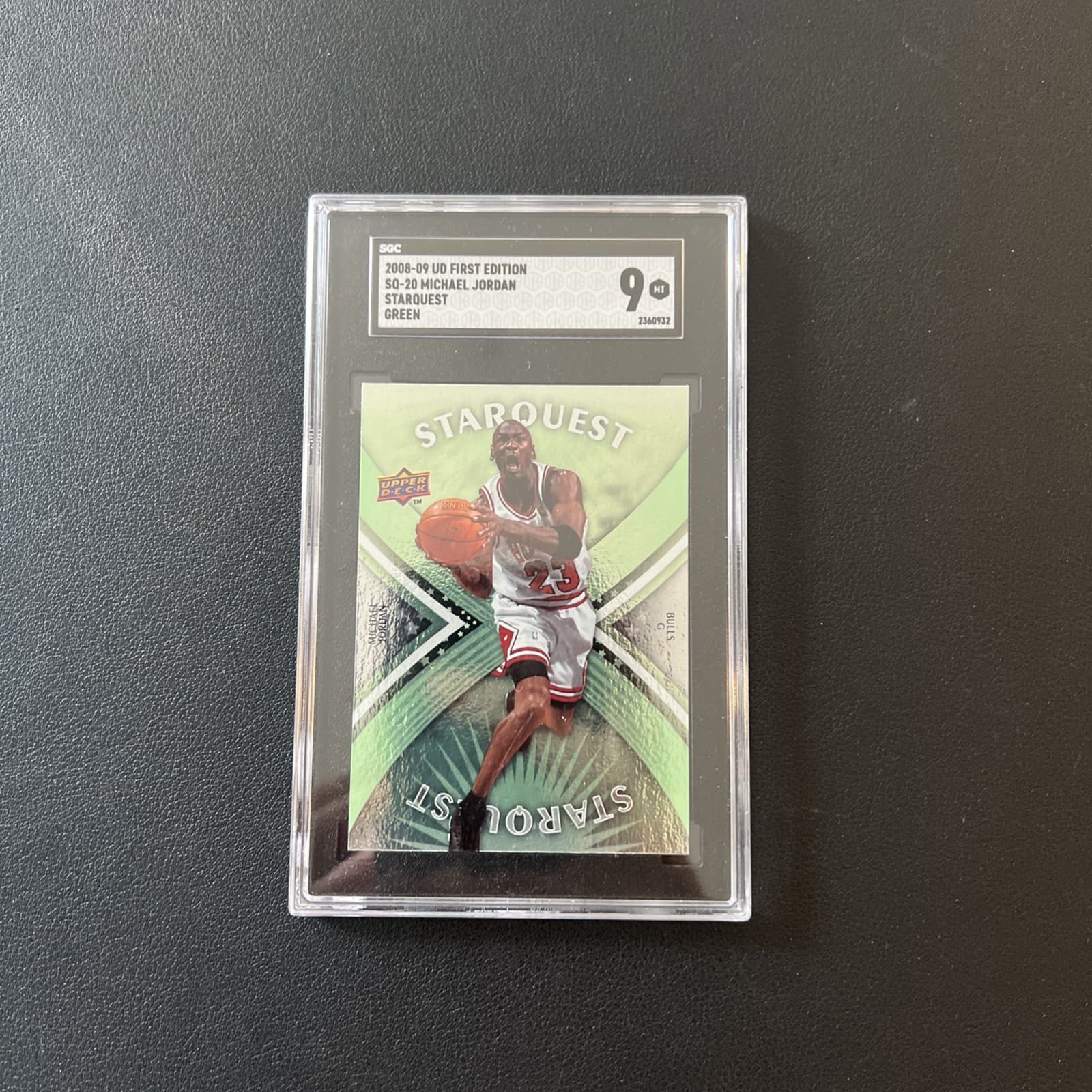 2008 Upper Deck First Edition Basketball #SQ-20 Michael Jordan Green SGC 9