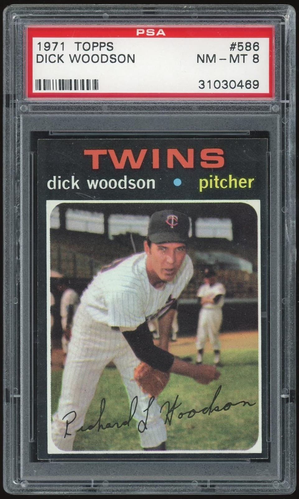 1971 Topps #586 Dick Woodson PSA 8 *0469