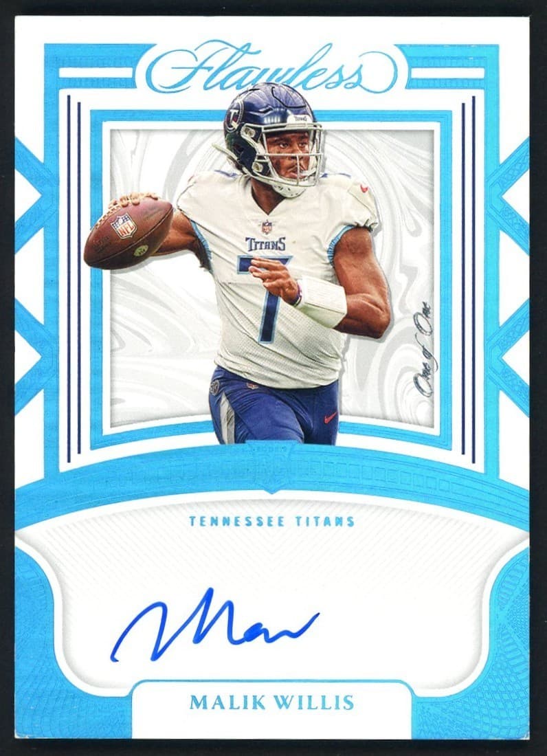 2022 Panini Flawless Platinum Malik Willis RC Rookie ON CARD AUTO 1/1 ONE OF ONE