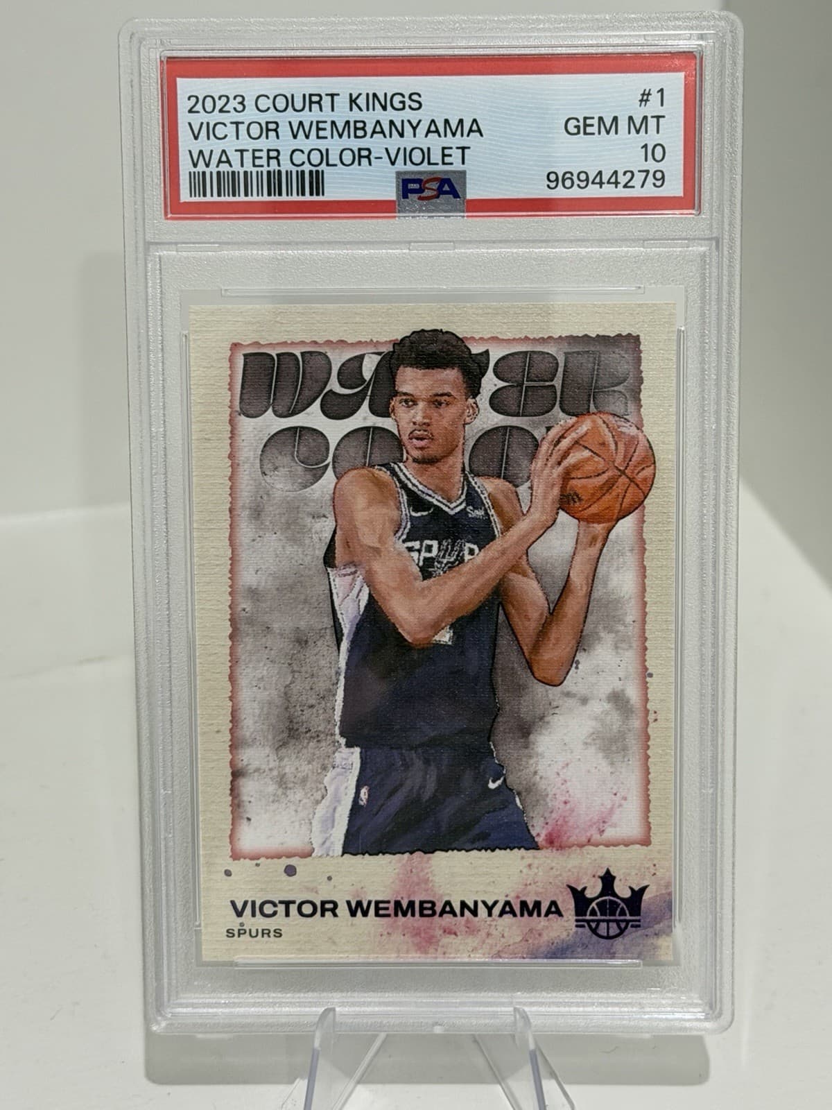 2023 Court Kings Victor Wembanyama Water Color Violet /49 PSA 10