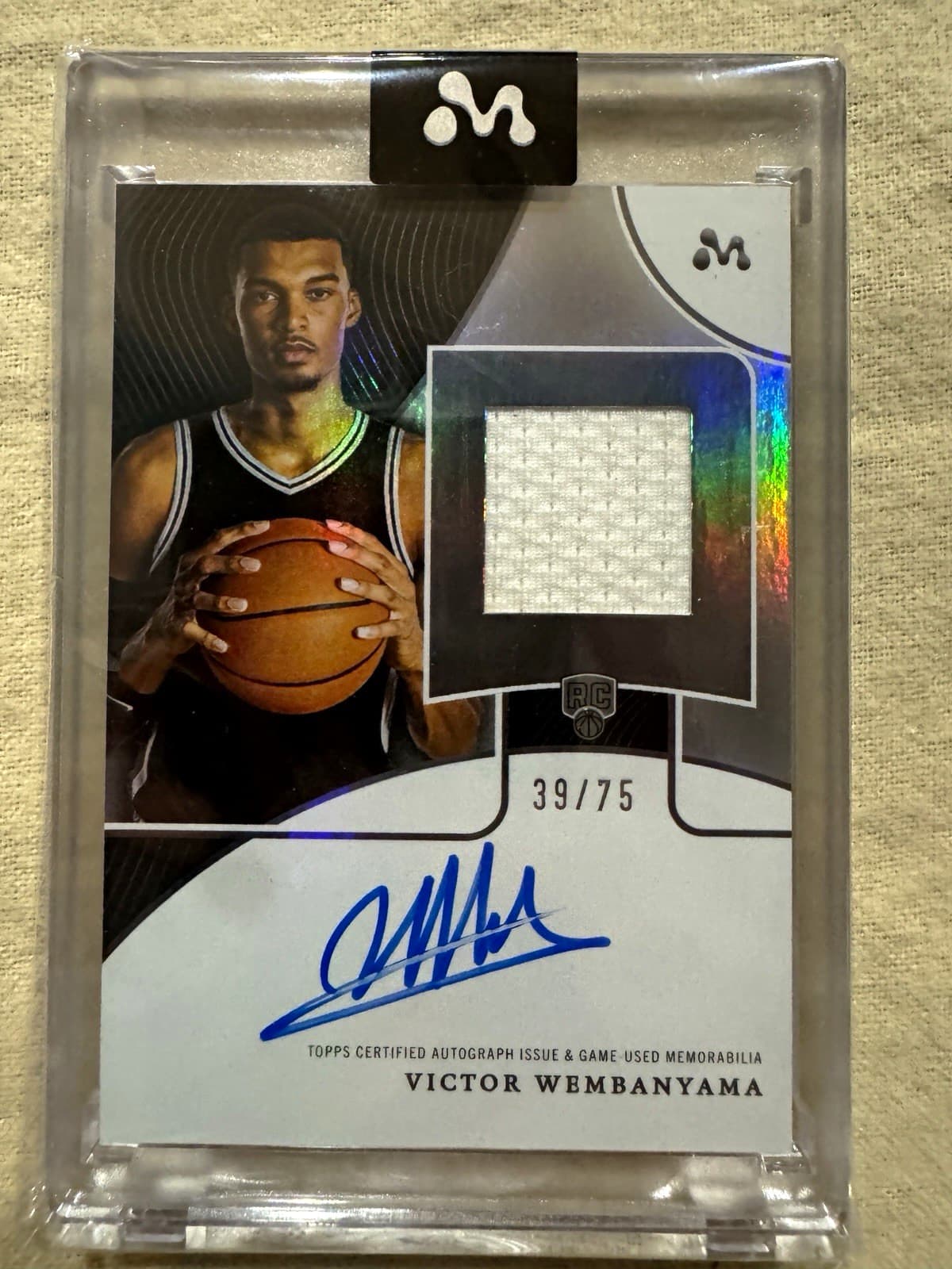 Topps Mercury Victor Wembanyama Rookie RC Auto Patch Spurs 2023-24 #39/75