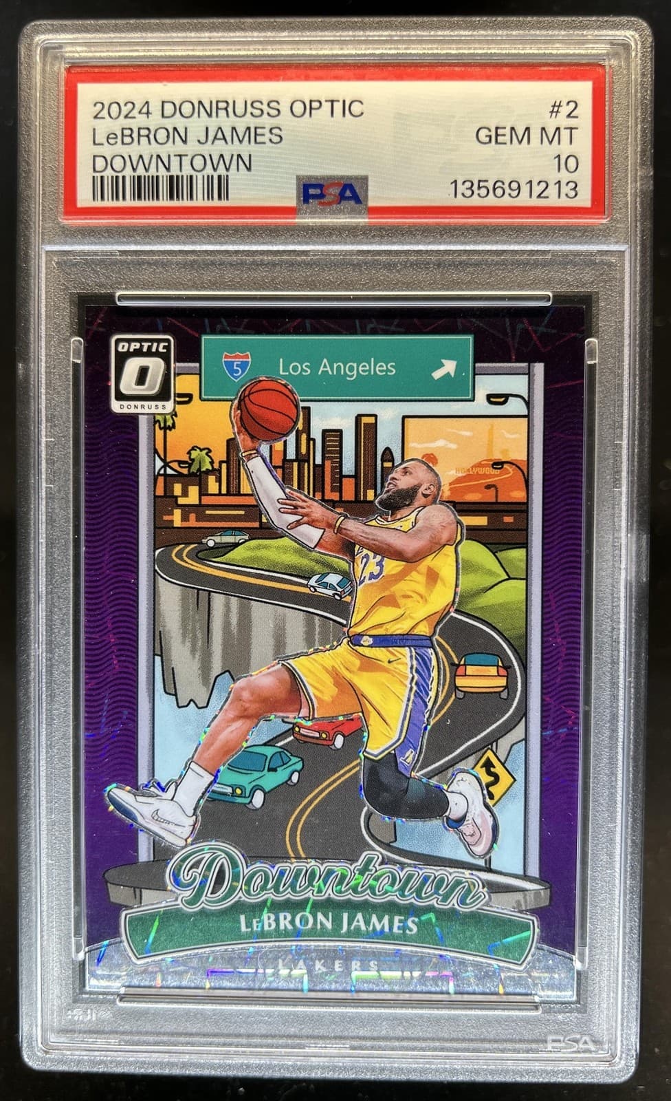 2024-25 Panini Donruss Optic LeBron James Downtown SP #2 Lakers PSA 10 GEM MINT