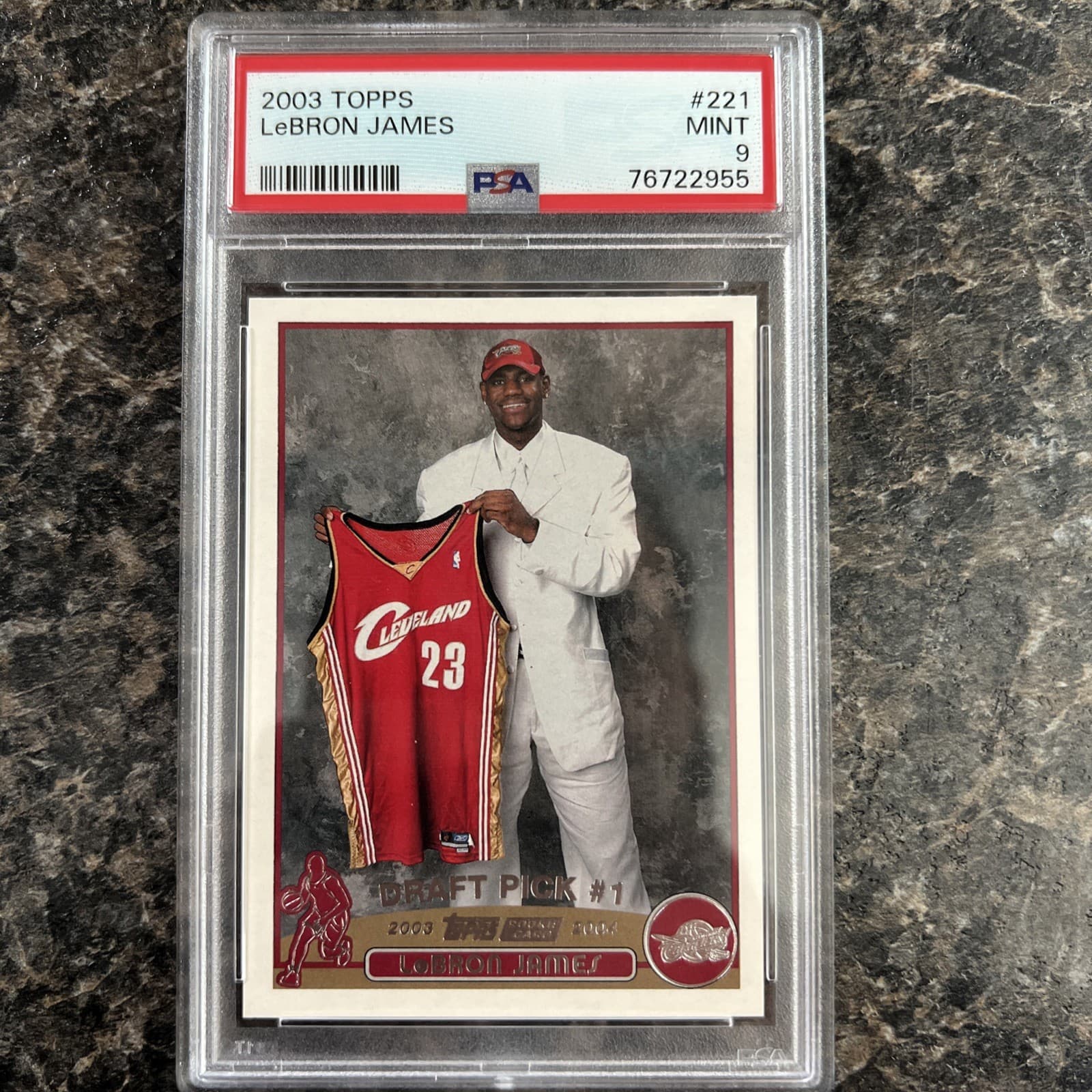 2003 Topps #221 Lebron James Rookie Rc Psa 9