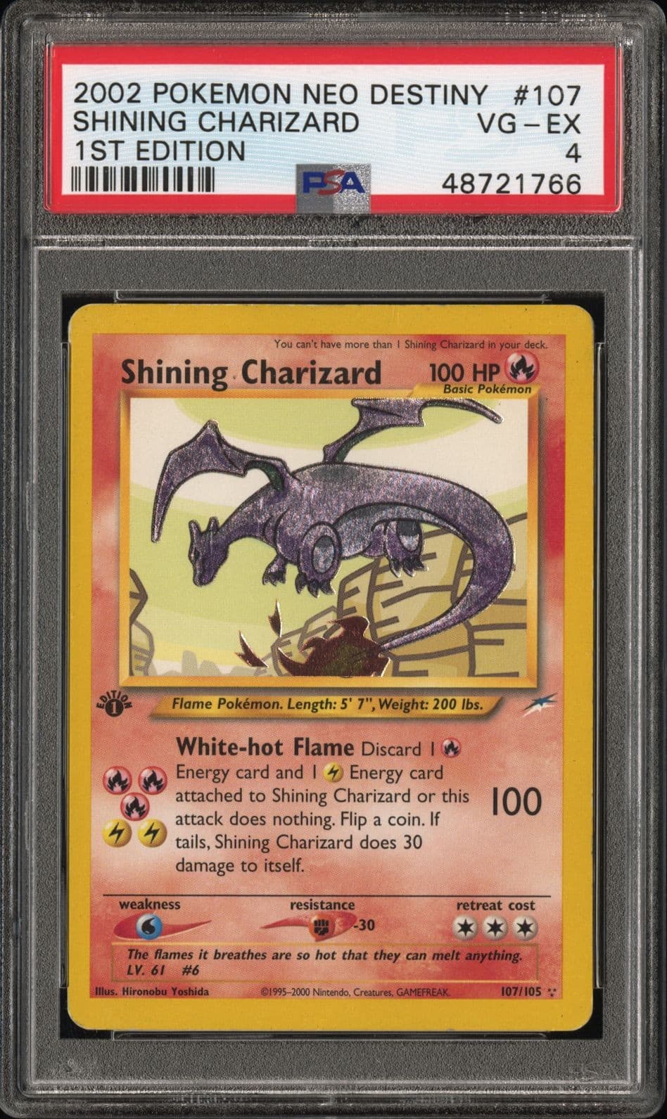 Pokemon Shining Charizard Neo Destiny 107/105 1st Edition PSA 4