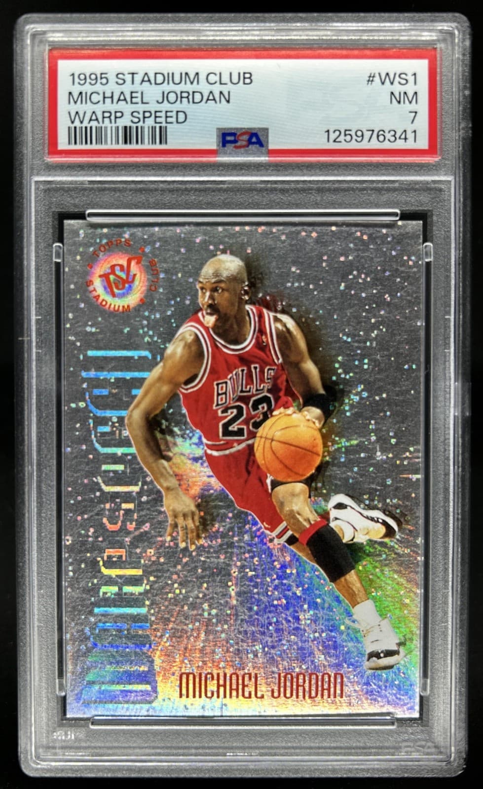 1995-96 Topps Stadium Club Michael Jordan Warp Speed #WS1 Bulls PSA 7