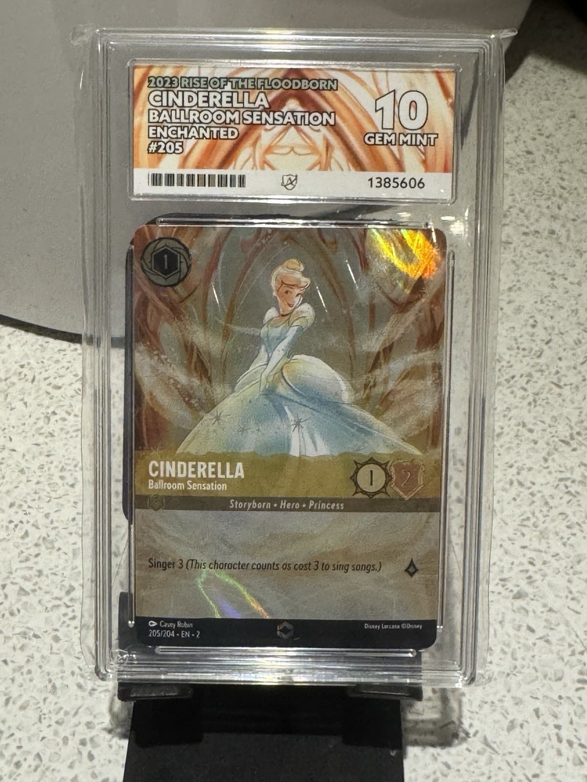 2023 Disney Lorcana En 2-Rise of the Floodborn #205 Cinderella Enchanted Ace 10