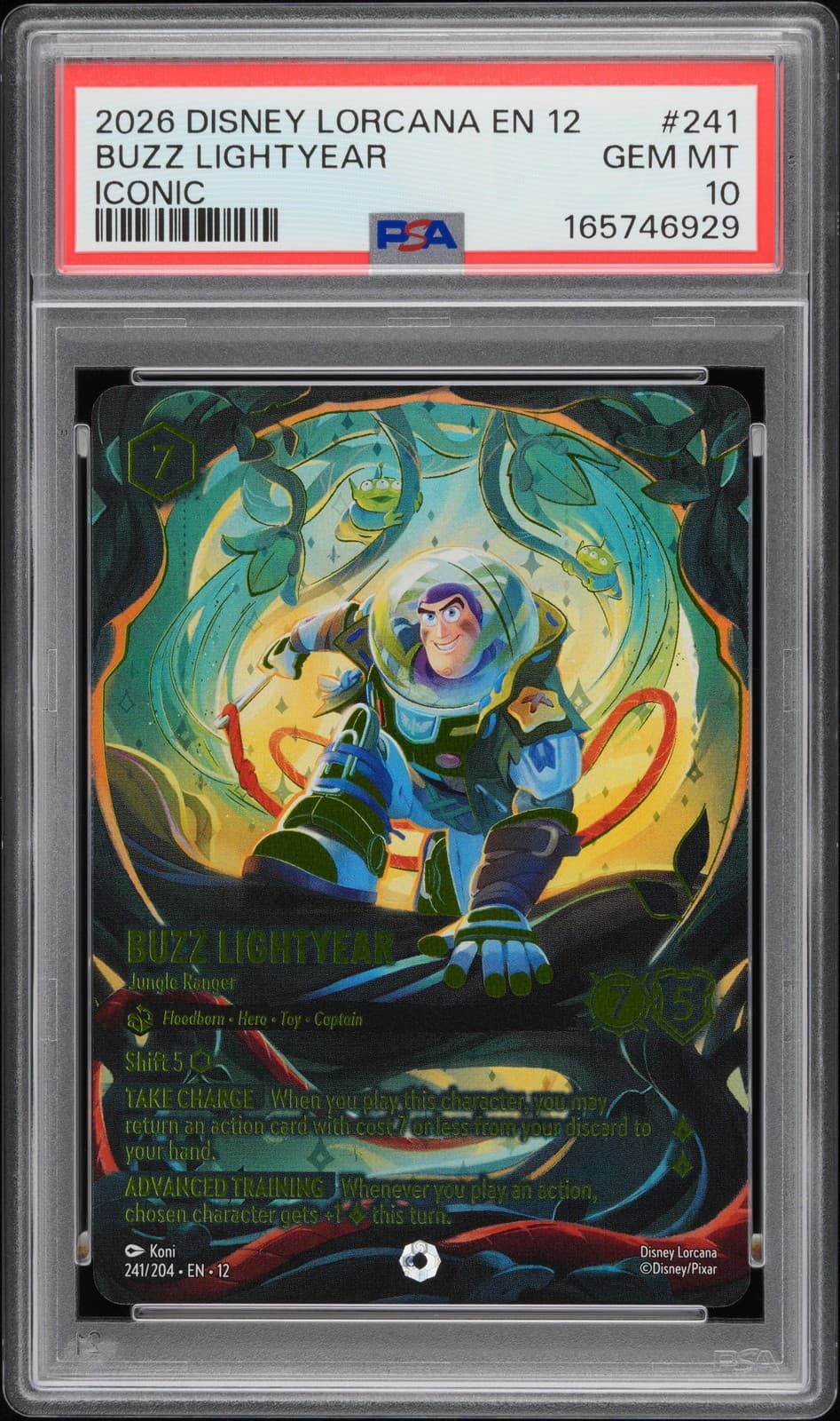 2026 DISNEY LORCANA WILDS UNKNOWN ICONIC BUZZ LIGHTYEAR - JUNGLE RANGER PSA 10