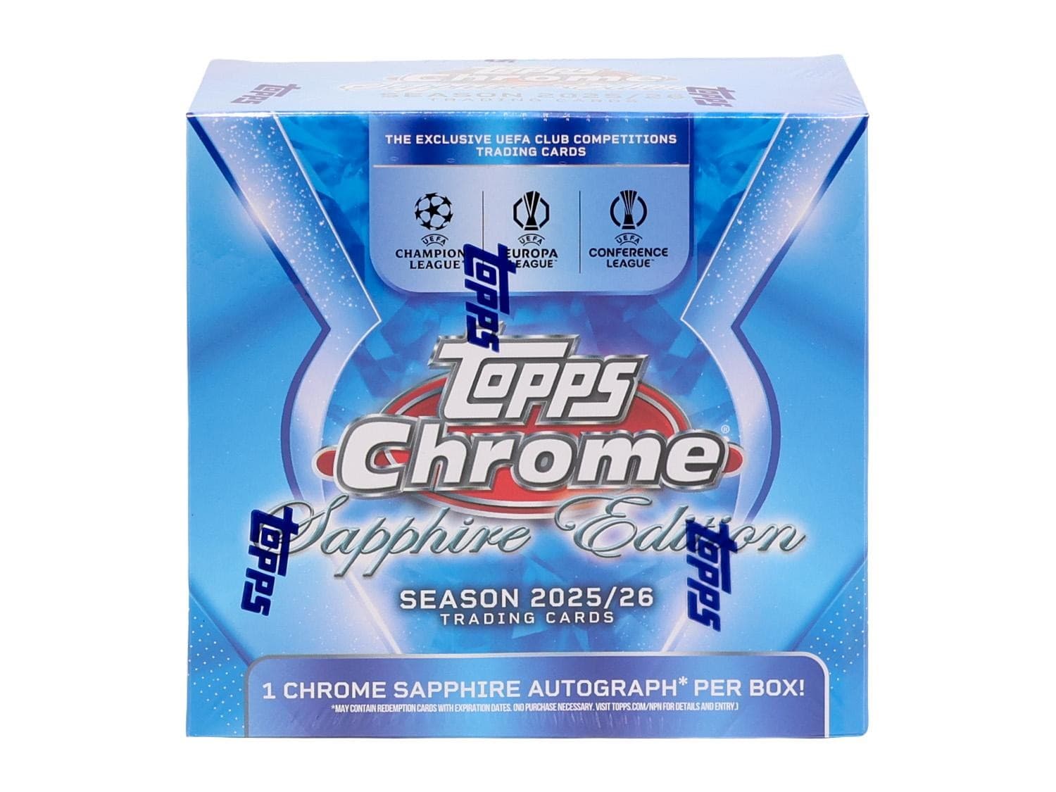 2025/26 TOPPS CHROME UEFA CLUB COMPETITIONS SOCCER SAPPHIRE EDITION BOX