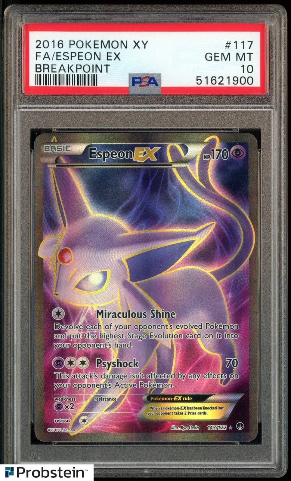 2016 Pokemon XY Breakpoint #117 Espeon Ex FA PSA 10 GEM MINT
