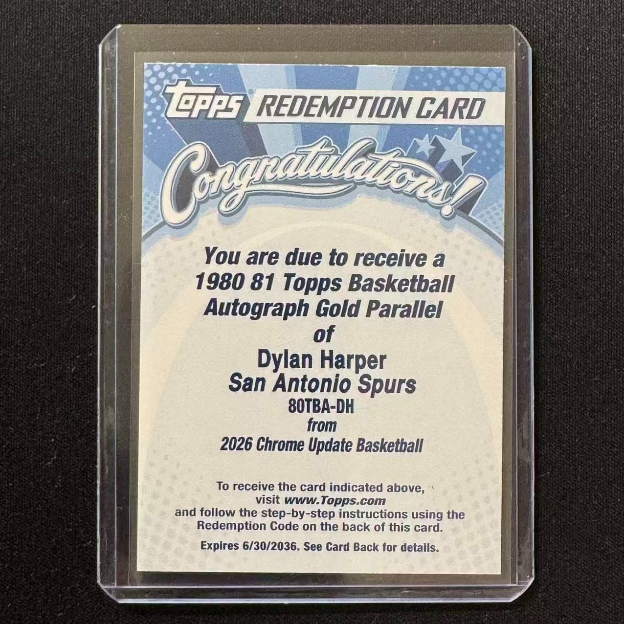 🔐an 2025-26 Topps Chrome Update 80-81 Topps Auto Gold /50 Rc Dylan Harper