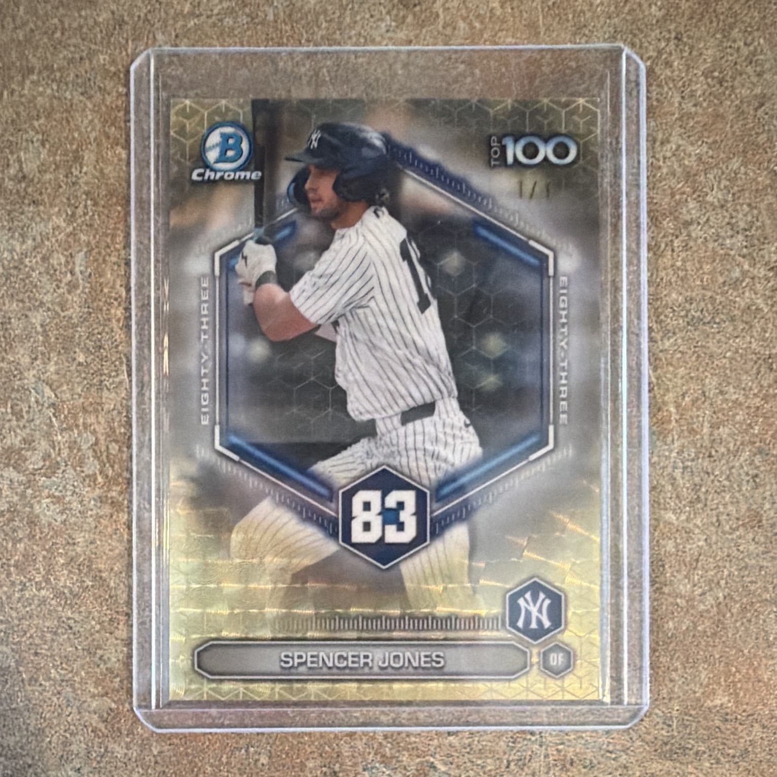 Topps 2026 Bowman Chrome 1/1 superfractor Spencer Jones Yankees Top 100 #BTP-83