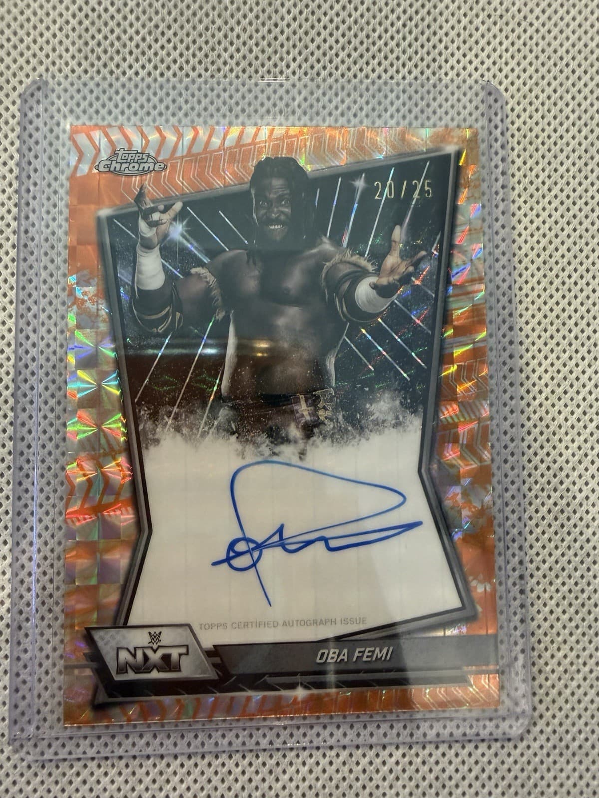2026 Topps Chrome Wwe nxt Oba Femi Auto Orange Geo /25