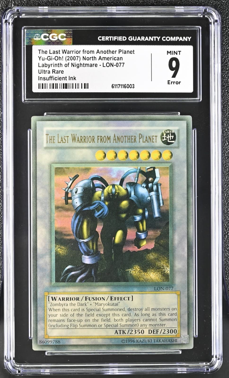 Yu-Gi-Oh! The Last Warrior From Another Planet LON-077 Super Rare Faded CGC 9