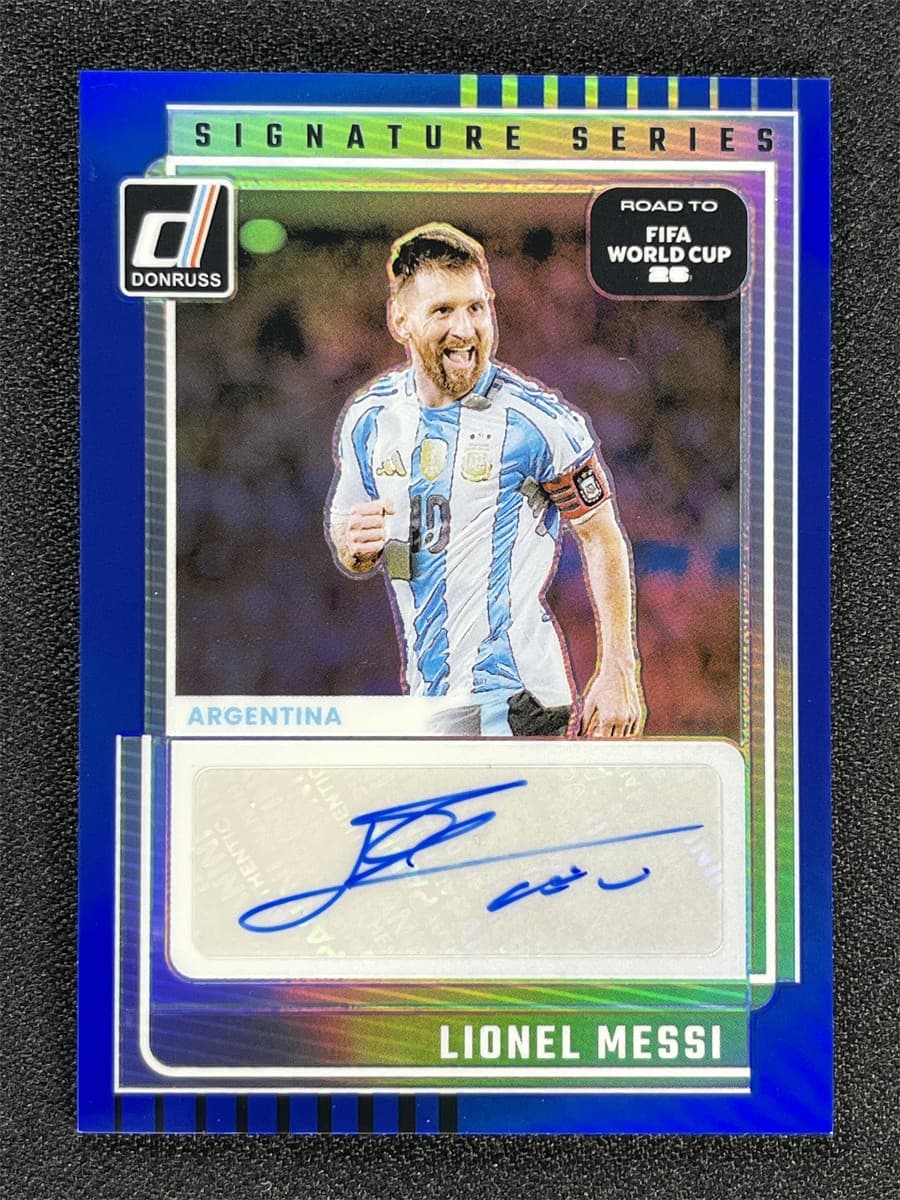 2025-26 Donruss FIFA World Cup Lionel Messi Blue Signature Series Auto /199