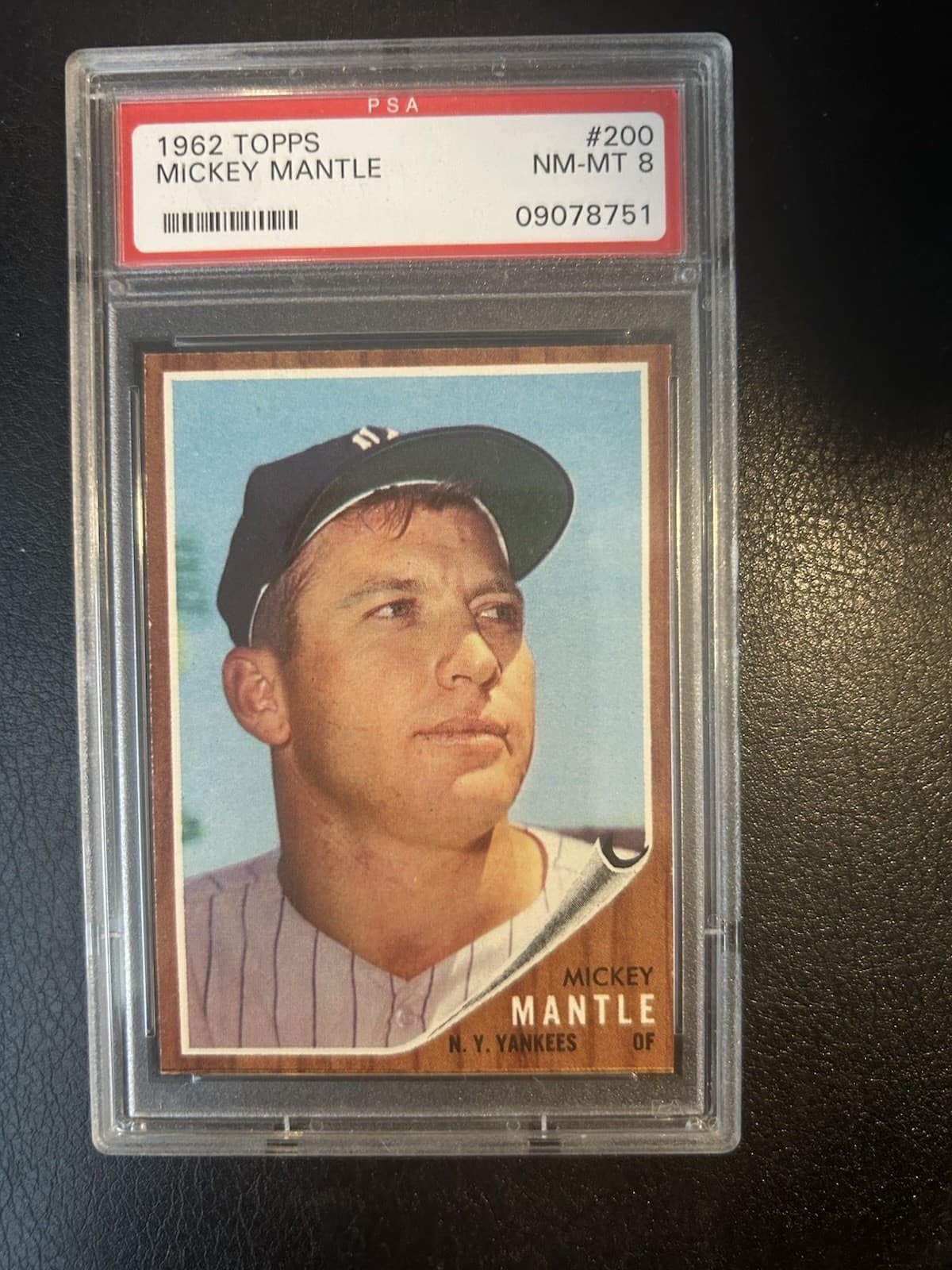 1962 Topps Set Break #200 Mickey Mantle Yankees HOF PSA 8