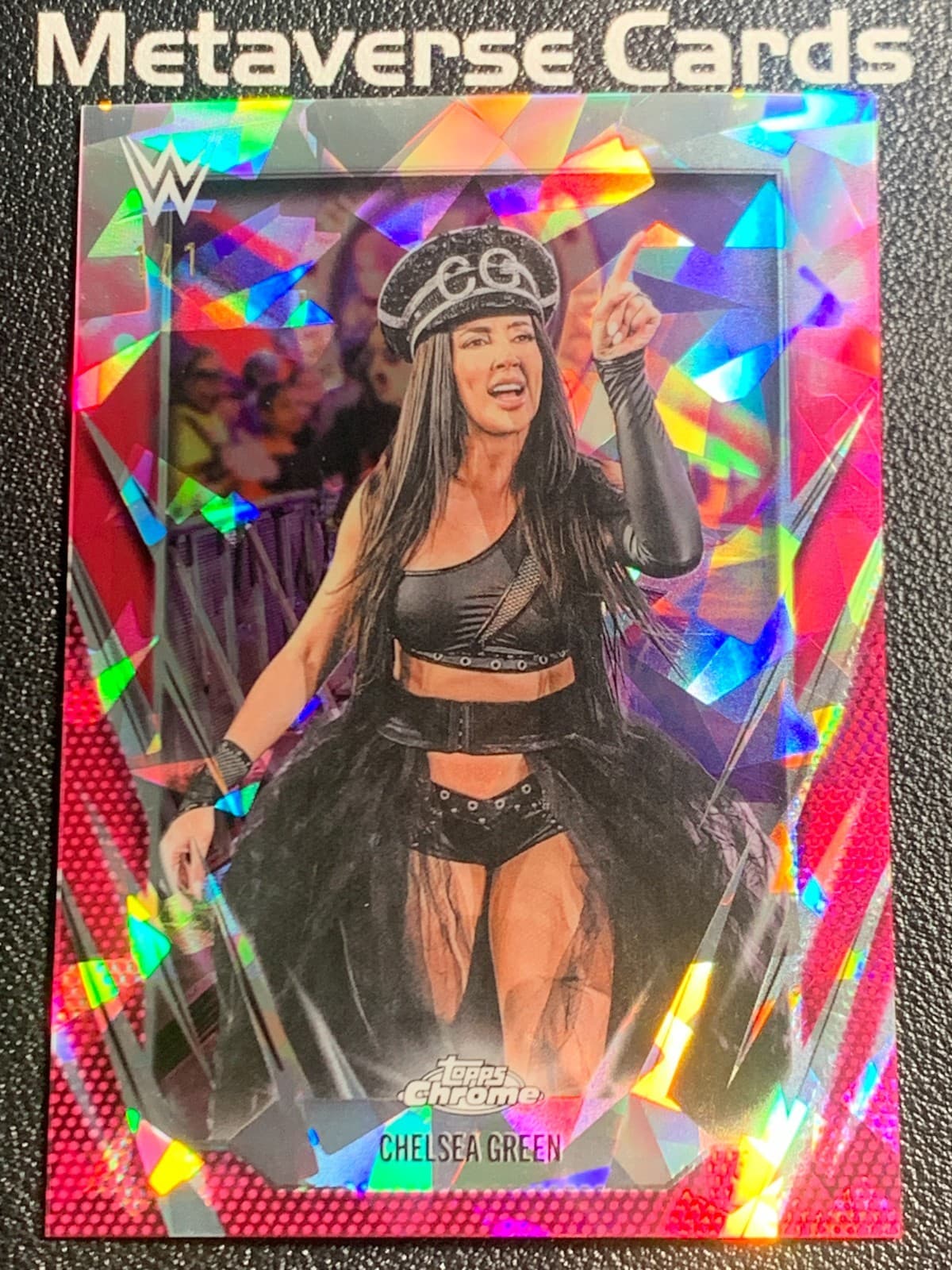 2026 Topps Chrome WWE Sapphire Chelsea Green Padparadscha 1/1