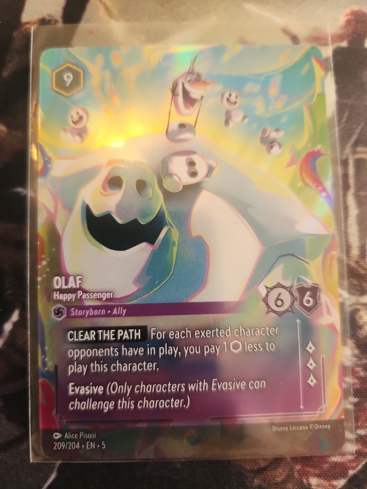 Disney Lorcana Olaf Happy Passenger 209/204| ENCHANTED | Shimmering Skies