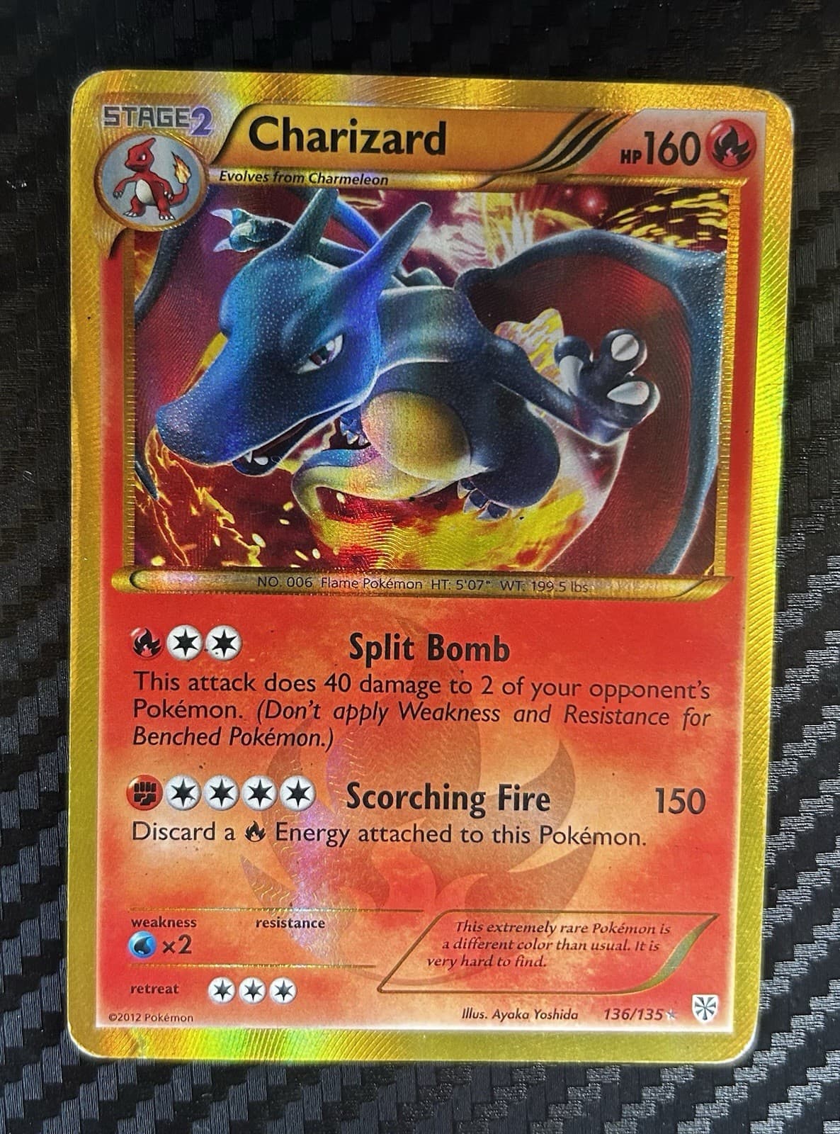 Pokemon Charizard 136/135 Plasma Storm Secret Rare Holo 160HP English 2012