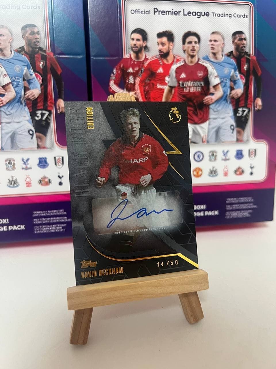 Topps Black Edge David Beckham Autograph /50 Manchester united Premier League...