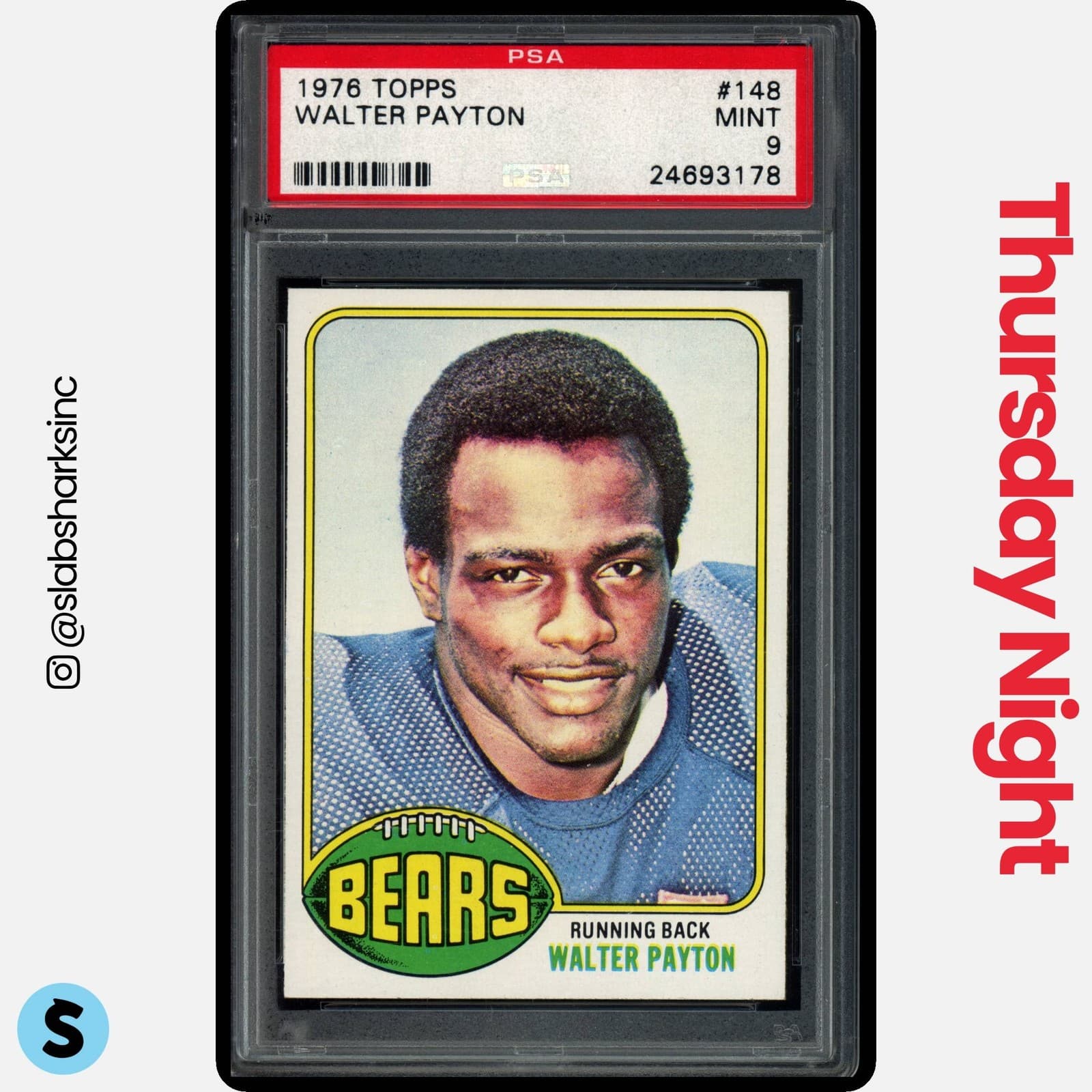 1976 TOPPS #148 WALTER PAYTON RC ROOKIE PSA 9