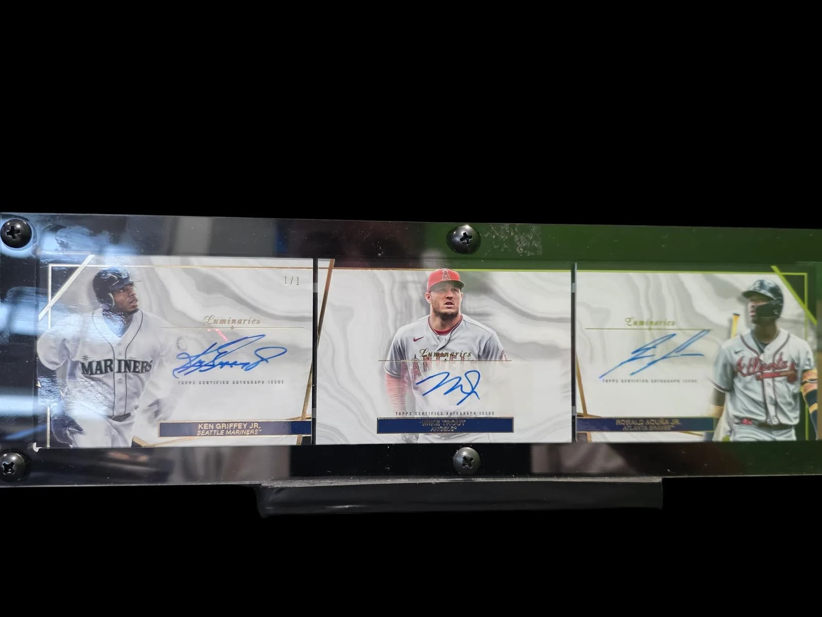 2022 Topps Luminaries Ken Griffey Jr. Mike trout Ronald Acuna Jr 1 / 1