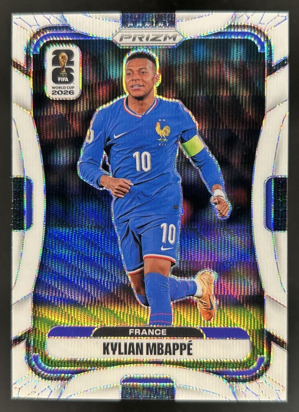 2026 Panini Prizm World Cup Kylian Mbappe White Wave #/20 France