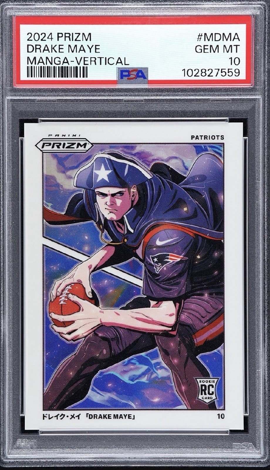 2024 Panini Prizm Drake Maye Manga-Vertical M-DMA Rookie PSA 10 GEM MINT