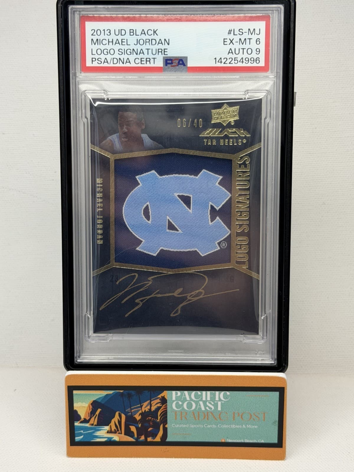 2013 Upper Deck Black-MICHAEL JORDAN #LS-MJ-Logo Signatures UNC Patch-6/40-PSA