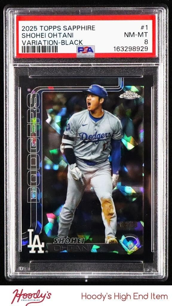 2025 Topps Chrome Sapphire Variation Black Refractor #1 Shohei Ohtani 4/10 PSA 8