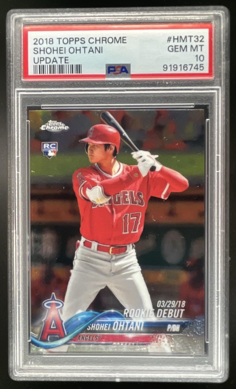 2018 Topps Chrome Update Shohei Ohtani Rookie Debut RC #HMT32 PSA 10 Angels