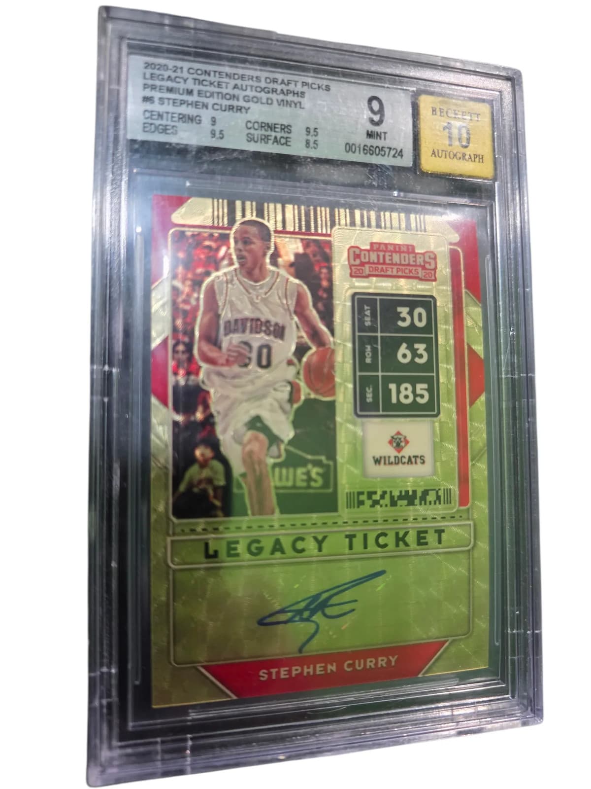 2020 Panini Contenders Stephen Curry 1/1 Auto Premium Gold Vinyl  #6