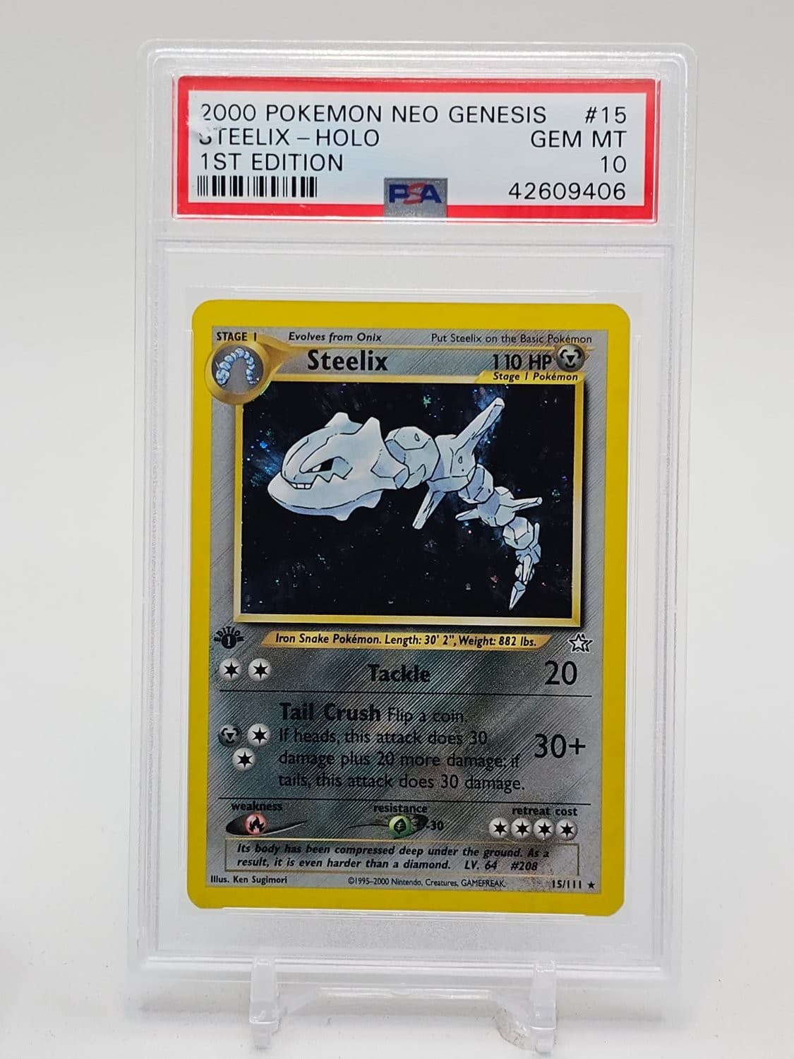 Steelix 2000 Pokemon Neo Genesis 1st Edition 15/111 Rare Holo Psa 10 Q7872