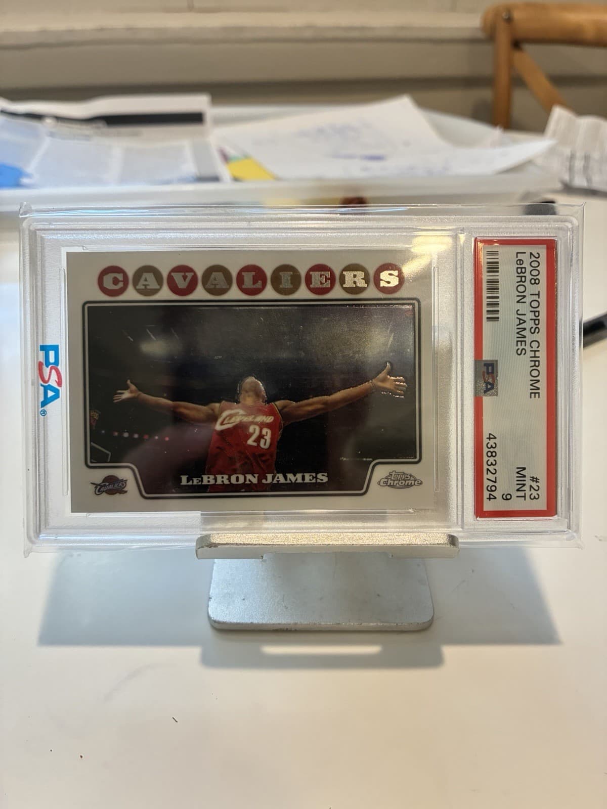 2008-09 Topps LeBron James #23 CHALK TOSS PSA 9 RARE 🔥ICONIC🔥