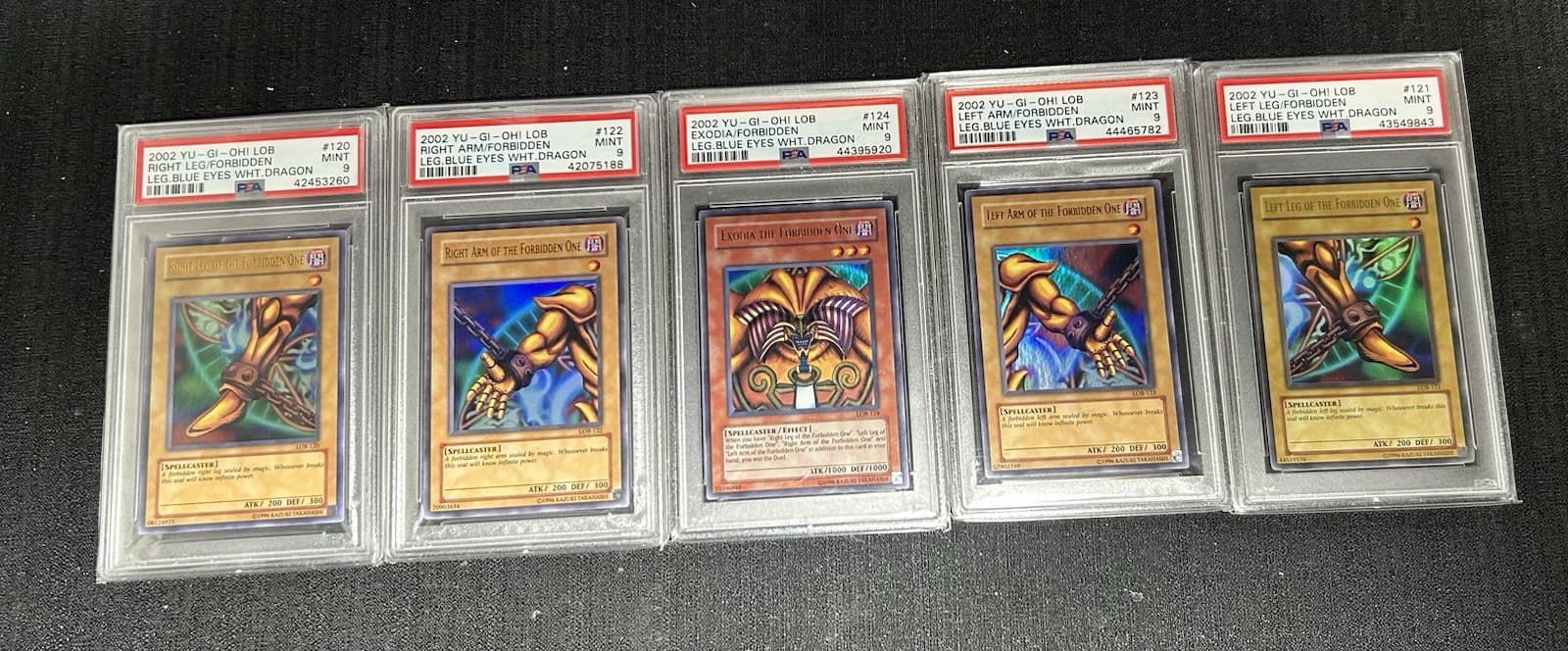 PSA 9 Complete Exodia Set LOB Legend Of Blue Eyes Yu-Gi-Oh! 5 Cards 2002
