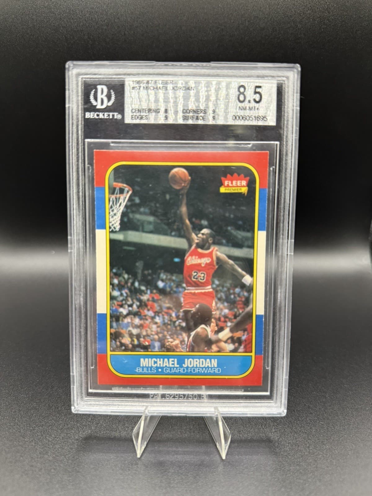 1986-87 Fleer Basketball #57 Michael Jordan RC Rookie HOF BGS 8.5 w/ (3) 9's