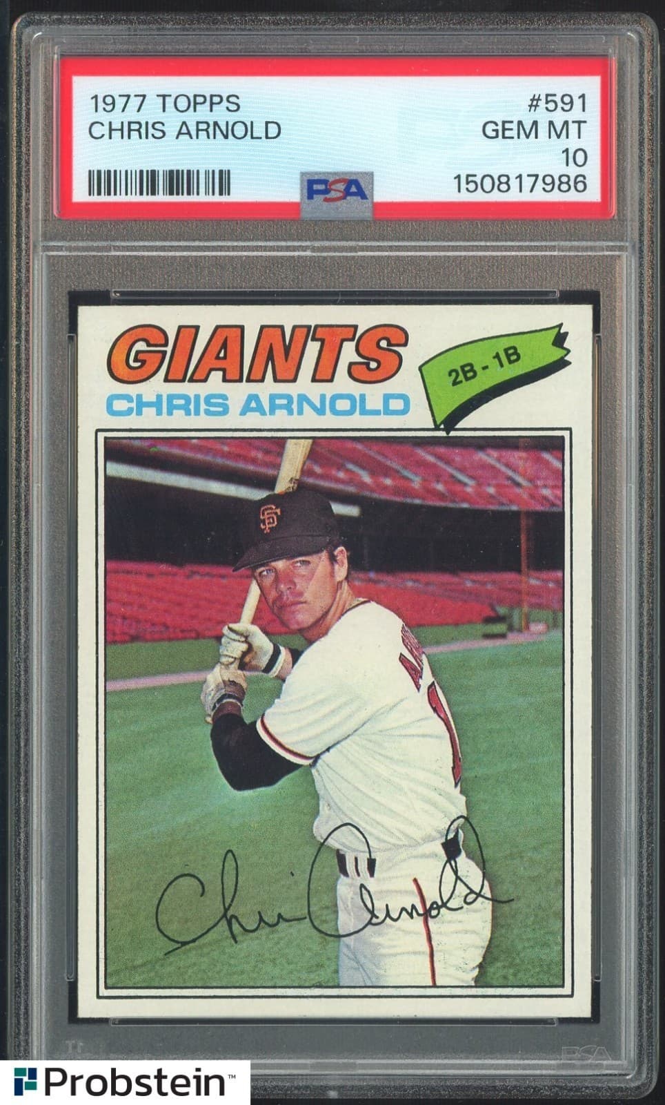 1977 Topps #591 Chris Arnold San Francisco Giants PSA 10 Gem Mint