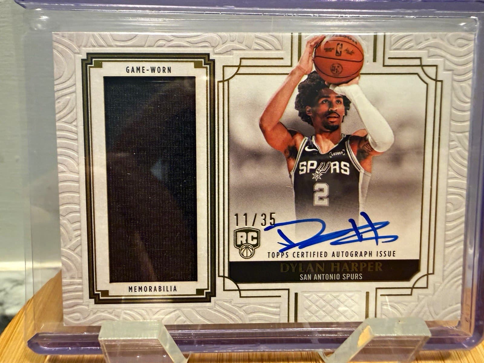 2025-26 Topps Definitive Dylan Harper Patch Auto Autograph RC #/35 Spurs Rookie