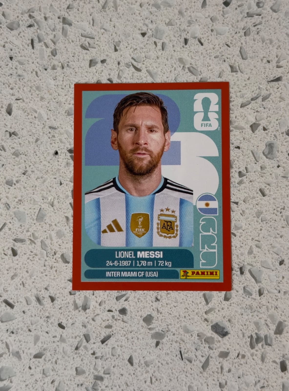 Panini FIFA World Cup 2026 Lionel Messi Red Argentina Player  Sticker ARG 17