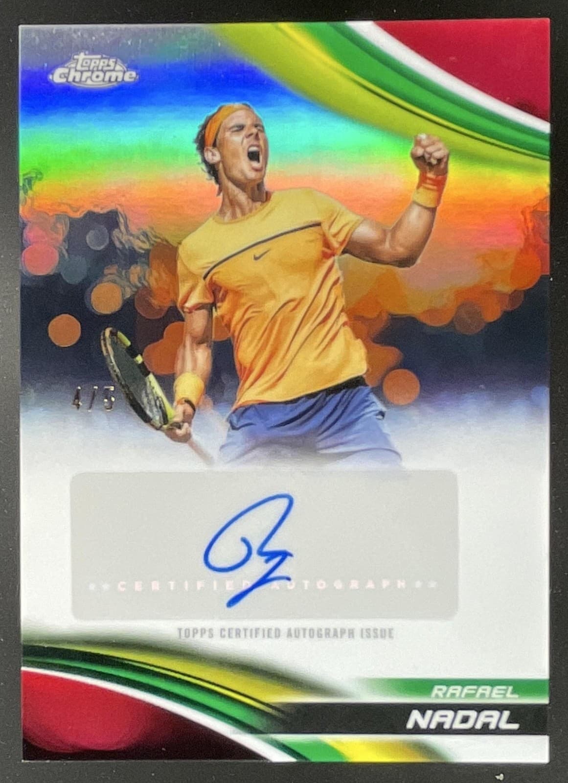 2025 Topps Chrome Rafael Nadal Auto Autograph II Red Refractor #/5