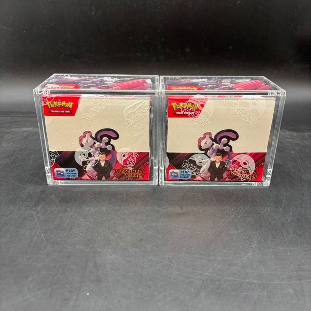 Lot (2) Pokemon SV10 Destined Rivals English Booster Boxes Sealed w/Acrylic Case
