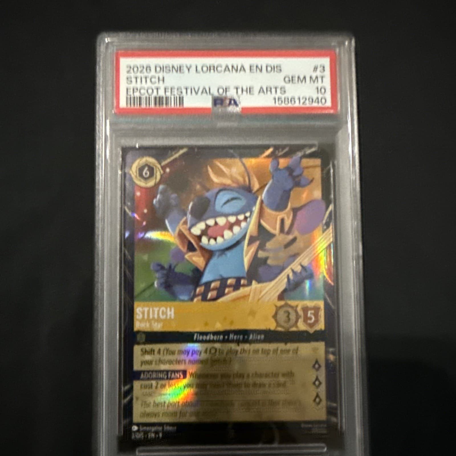 Stitch - Rock Star 3 Disney Lorcana Promo Cards Holo