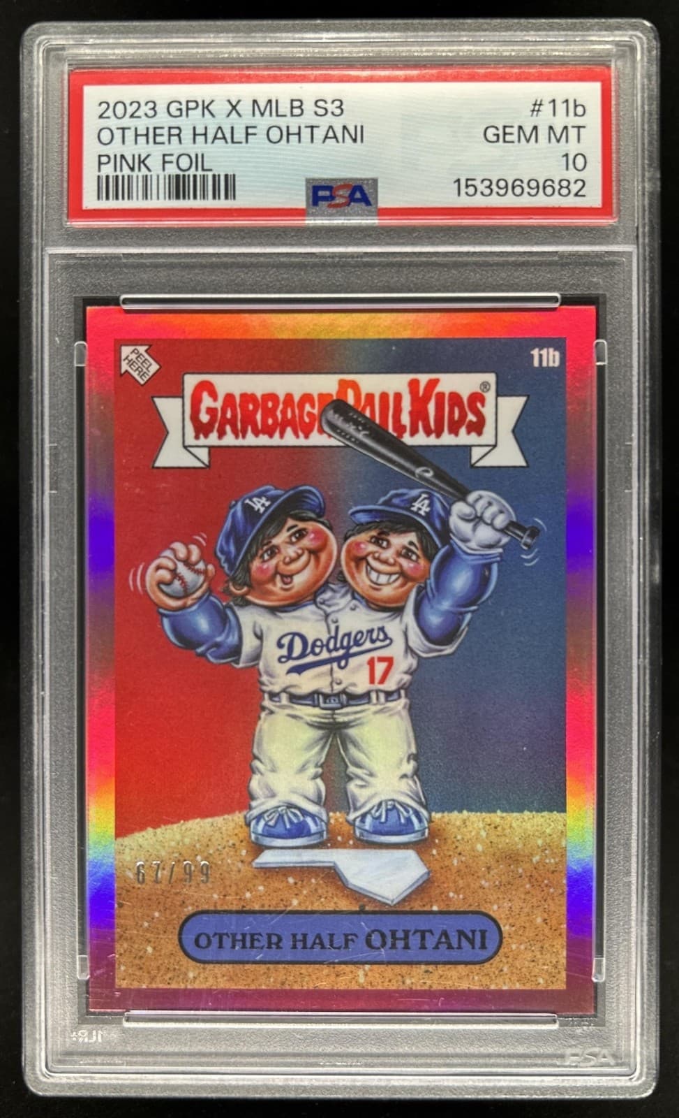 2023 Topps Garbage Pail Kids x MLB Other Half Ohtani Shohei Pink #/99 PSA 10