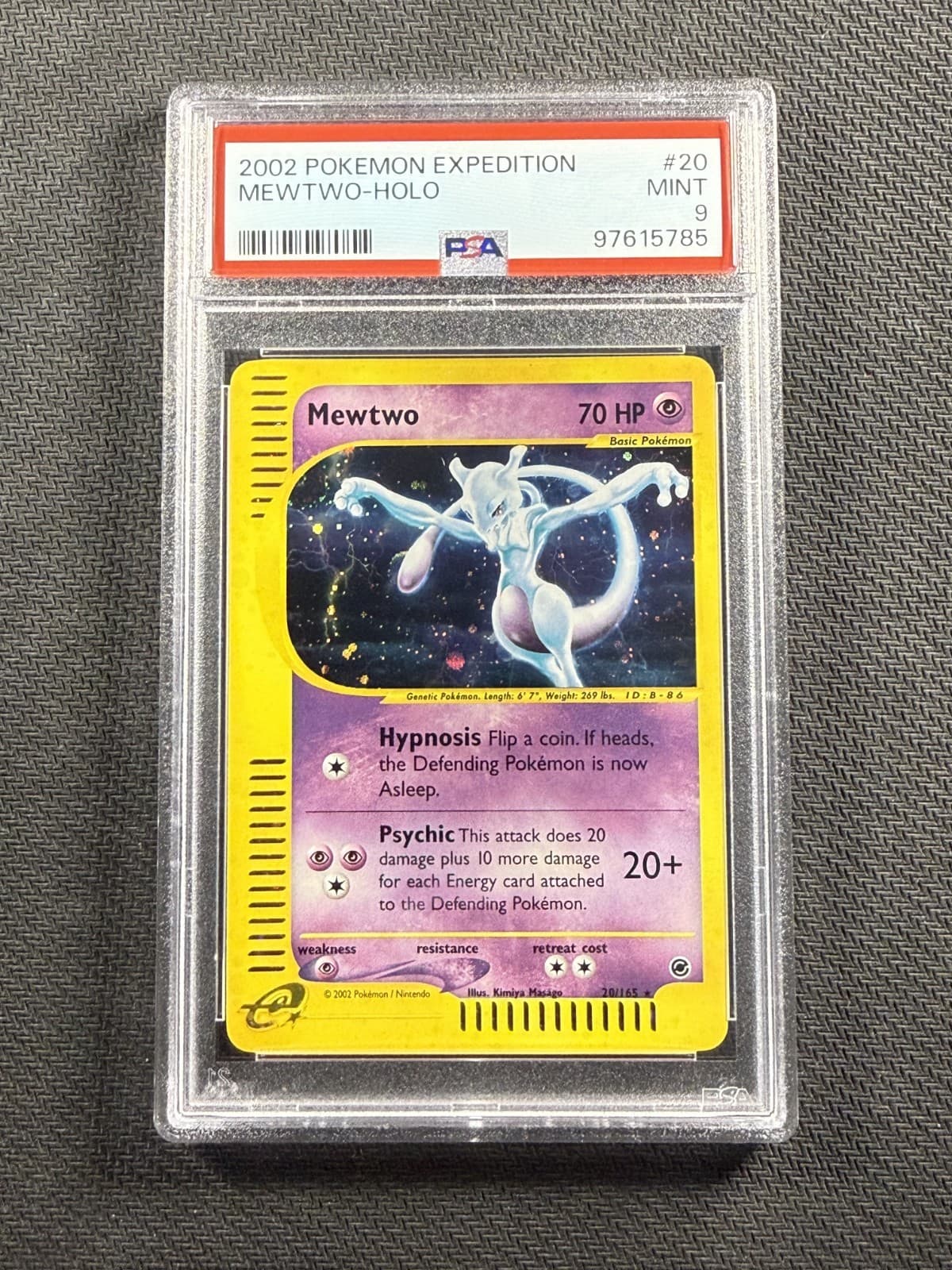 Pokemon Cards PSA 9 MINT Mewtwo Holo E-Series Expedition WotC 2002 20/165