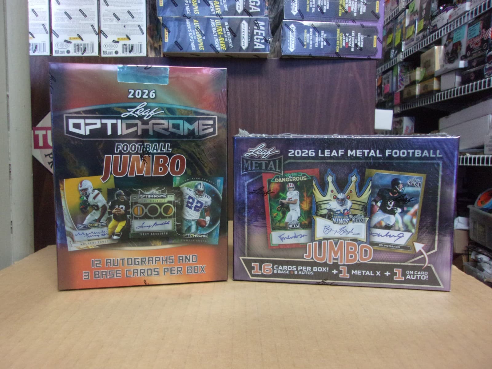 2026 LEAF METAL  + OPTICHROME  JUMBO FOOTBALL  SEALED BOX LOT
