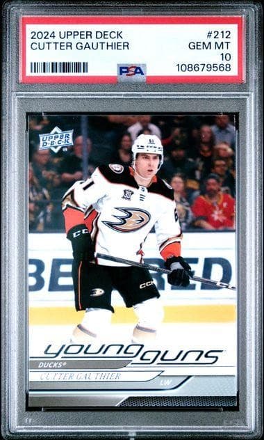2024 Upper Deck Series 1 Cutter Gauthier Young Guns #212 PSA 10