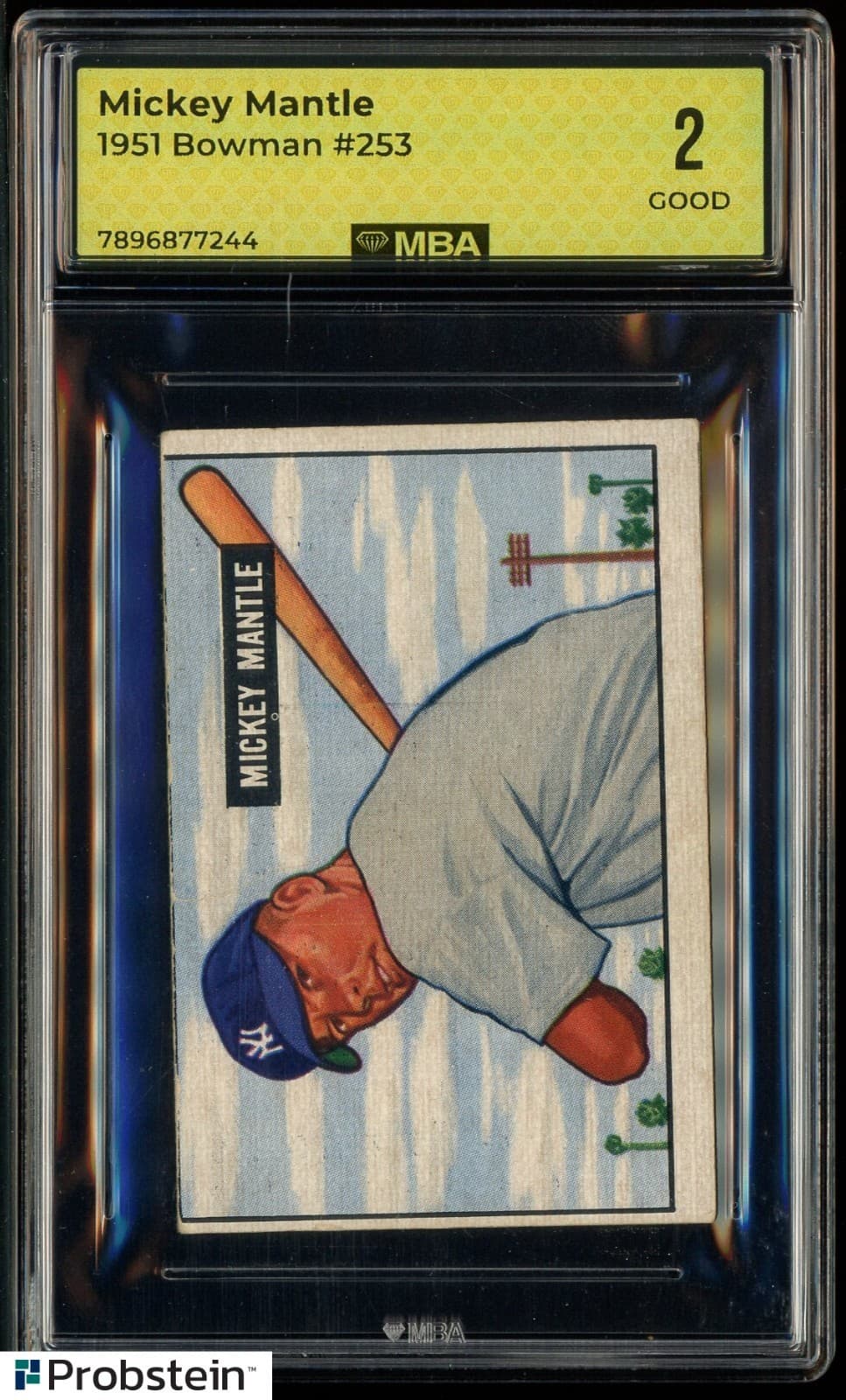 1951 Bowman #253 Mickey Mantle New York Yankees RC Rookie HOF MBA 2 GOOD