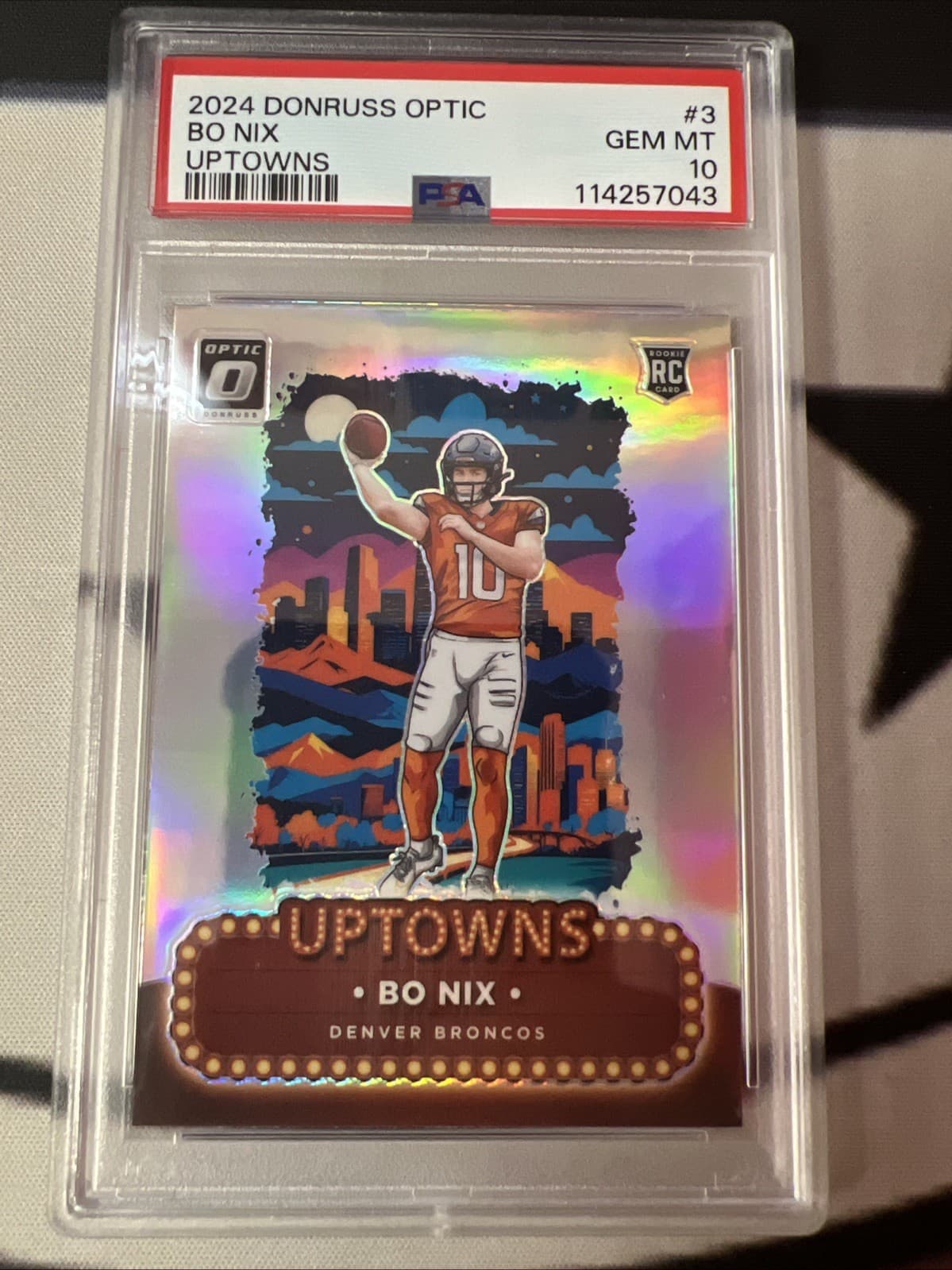 2024 Panini Donruss Optic - Uptowns Bo Nix #3 (RC) PSA10