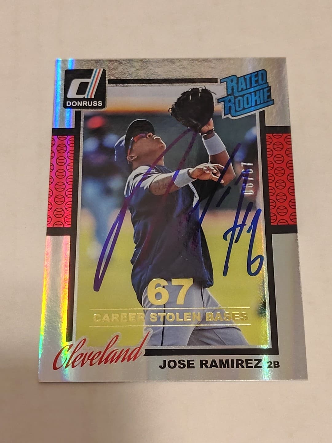 2014 Panini Donruss Jose Ramirez #258 Rated Rookie /67 IP Auto