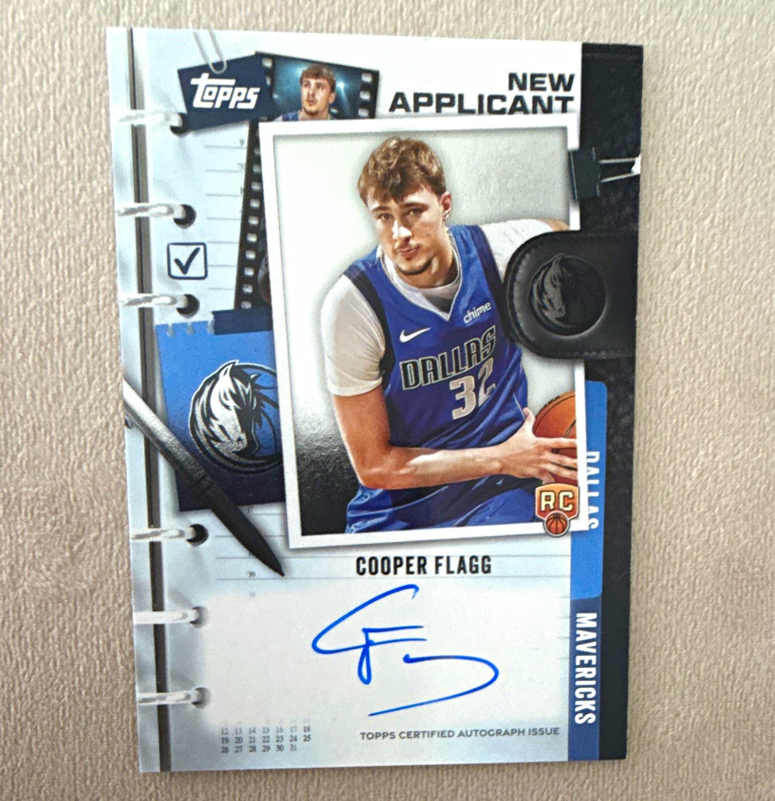 2025-26 Topps New Applicants Autographs Cooper Flagg RC Auto NA-CF Mavericks